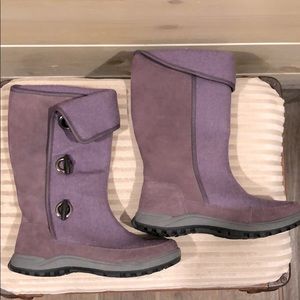 Lands’ End suede/fabric boots purple 7.5 M